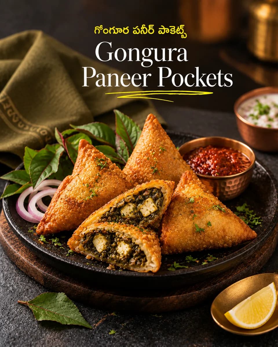 Gongura paneer pockets