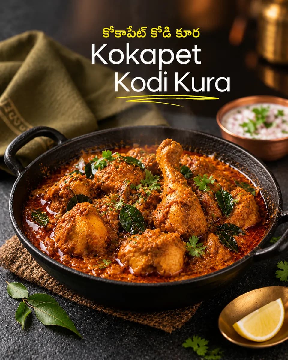Kokapet kodi kura, a chicken curry